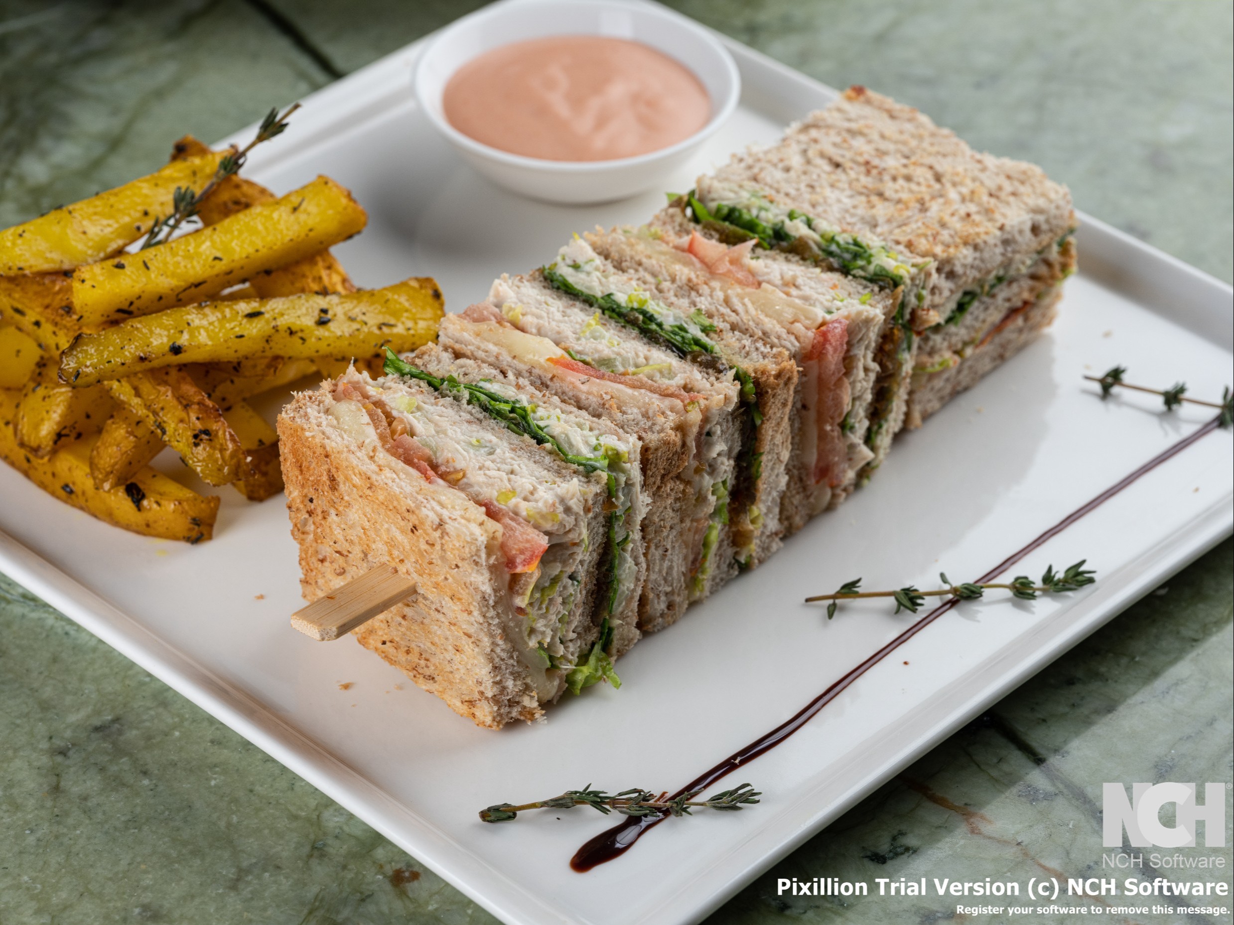 Vegetable Club Sandwich